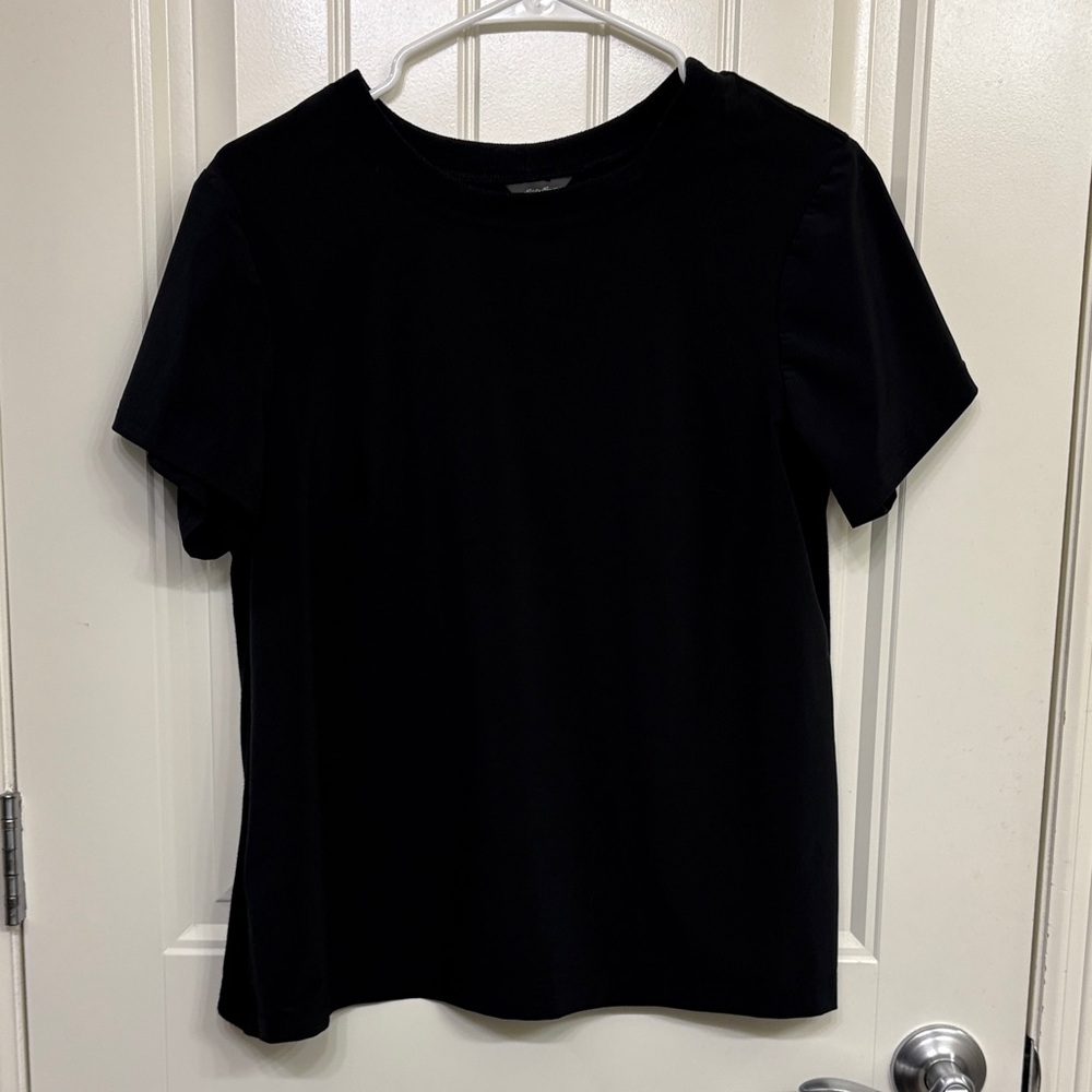 Eddie Bauer mixed media Black Women's Top with back detail